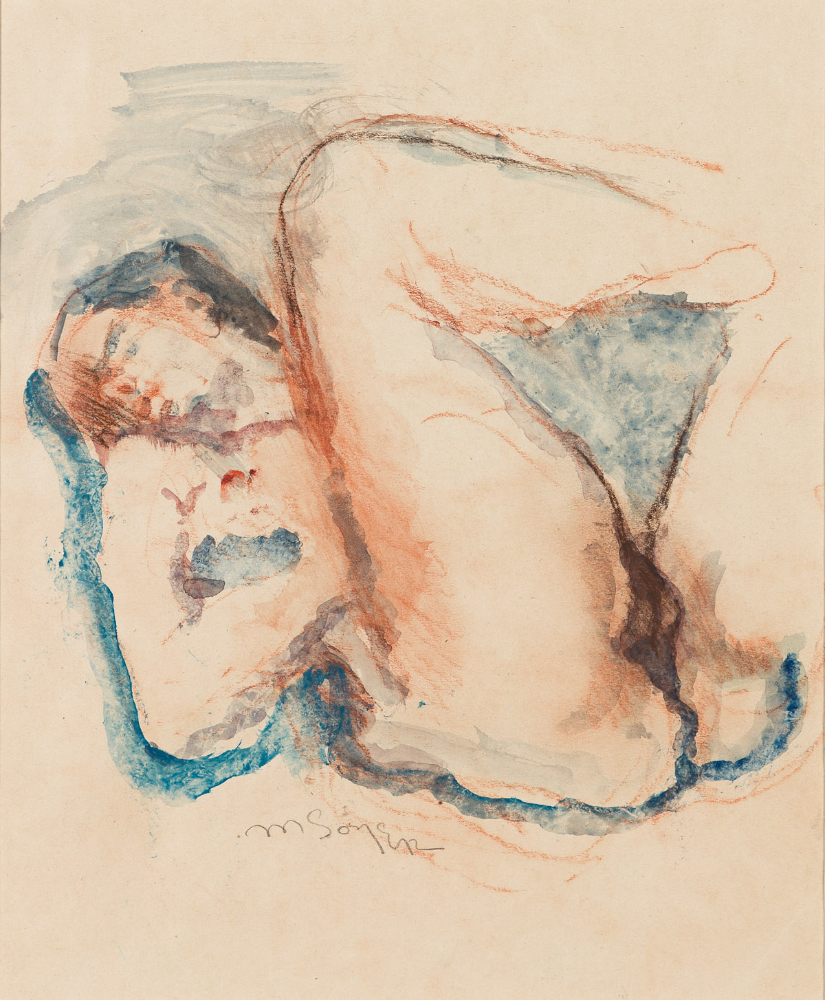 MOSES SOYER (1899-1974) Reclining Nude.